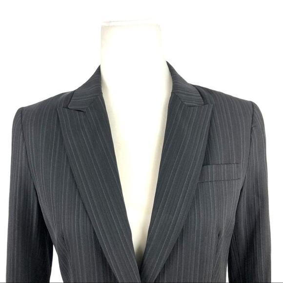 Theory Office Siren Pinstripe Blazer Black Shadow Stripe  Black Officecore - Picture 4 of 13